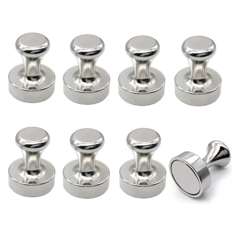 

8/4/2/1 pcs Powerful Neodymium Magnet Circular Push Pin PushPins Wall Hook Home Kitchen Refrigerator Whiteboard Office Supplies