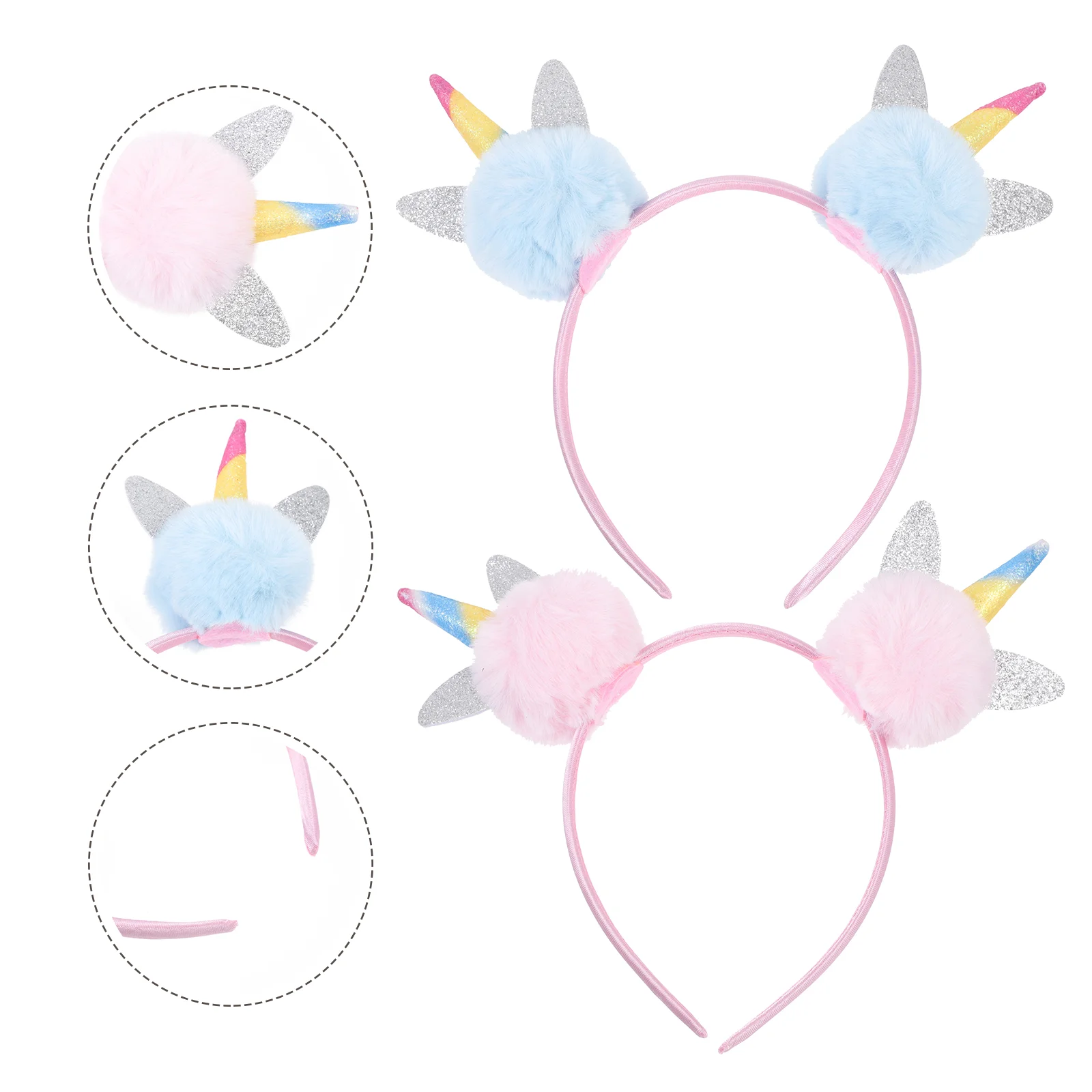 

Unicorn Headband Party Hair Hoops Stage Performance Headbands Girl Cosplay Headdress Plush Ball Decors Creative Outfits