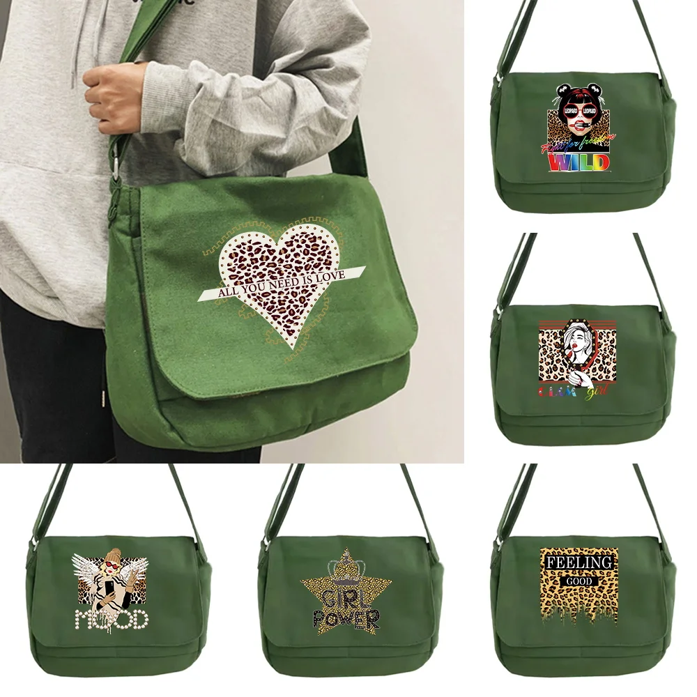 Messenger Bag Casual Handbags Fashion Men Women Crossbody Bags Portable Multifunctional Organizer Pouch Leopard Series