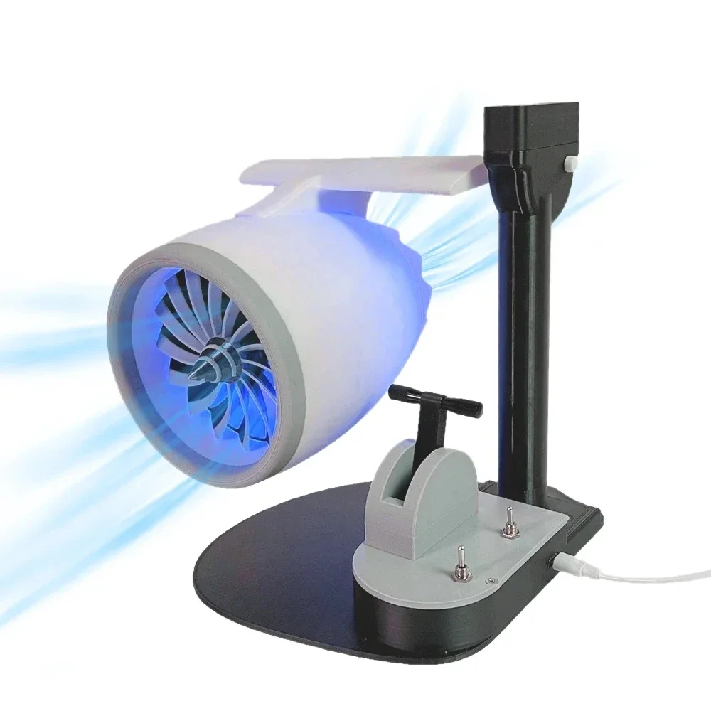 USB Jet Fan Turbofan Model Desktop Fan Creative 3D Printing Turbofan Engine Model Toy with Humidifier