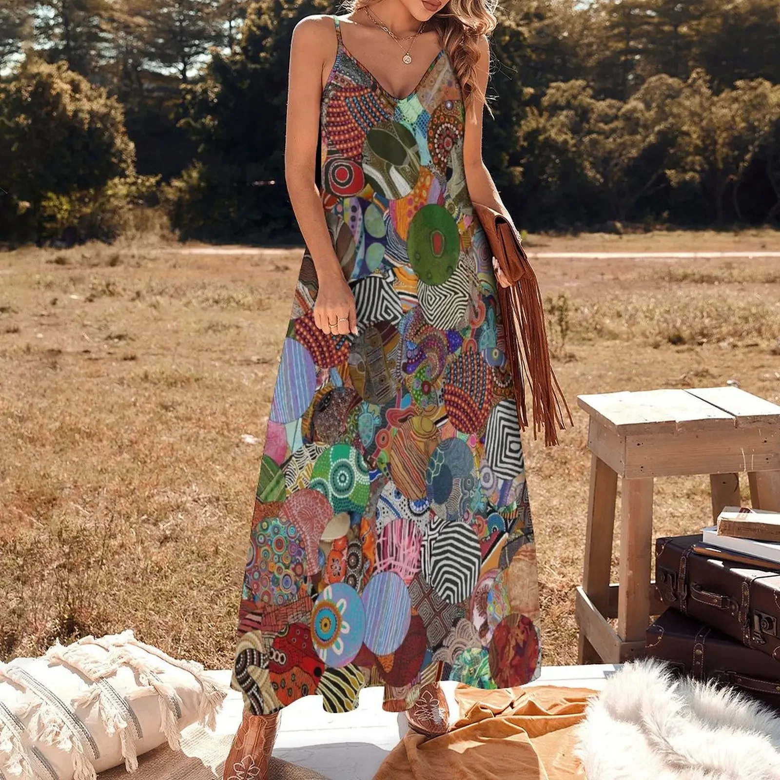 Indigenous Australian Art Sleeveless Dress women formal occasion dresses women's clothing trend 2024 dresses for women 2024