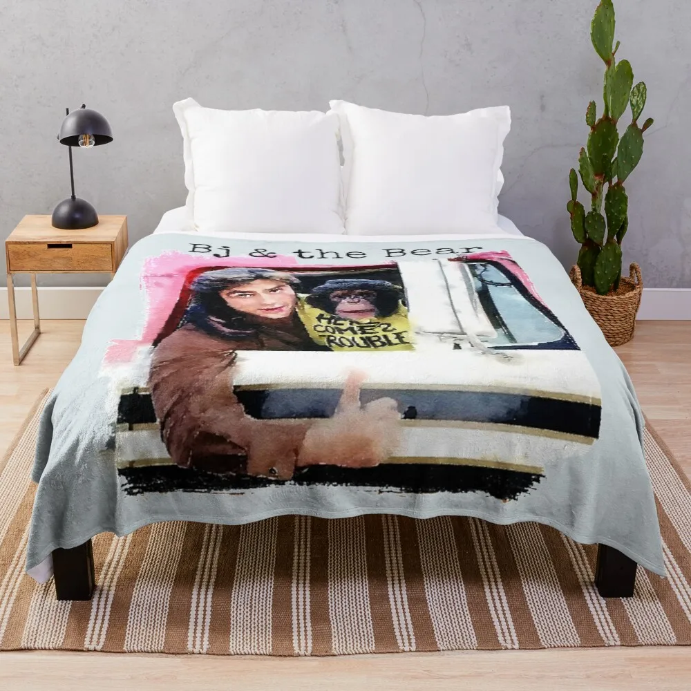 

BJ and the Bear Throw Blanket Retros Flannel Fabric Nap Bed Blankets