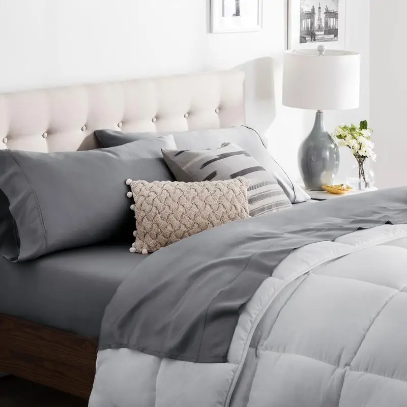 Split Queen Tencel Sheet Set in Sandsteinfarbe