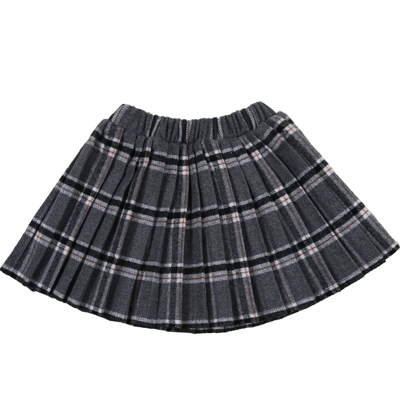 Mini Gray Girls Skirts Striped Kids Shool Sweet Girls Pleated Vestido Kids Clothes for 2 3 4 6 8 10 11 Year Old