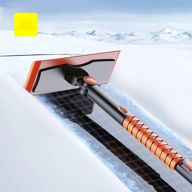 Car Glass Winter Ice Removing Shovel And Retractable Snow Removal Brush Two-in-one Remover Cleaner Tool Wash Accessories