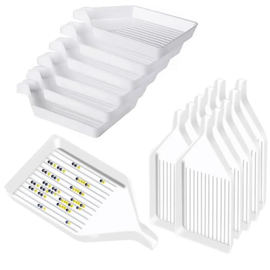 11 bandejas de plástico para pintura de diamantes, bandejas de clasificación de cuentas de 3.8 x 2.2 pulgadas, organizador de bandejas para diamantes de imitación, accesorios para pintura de diamantes