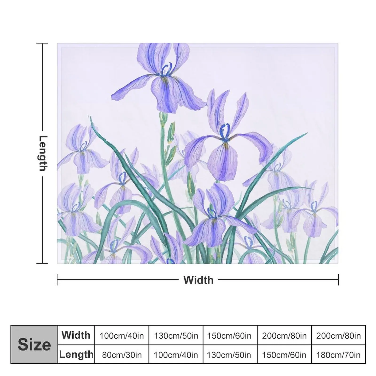 purple iris arrangement Throw Blanket Retros Hair Summer Thermal Blankets