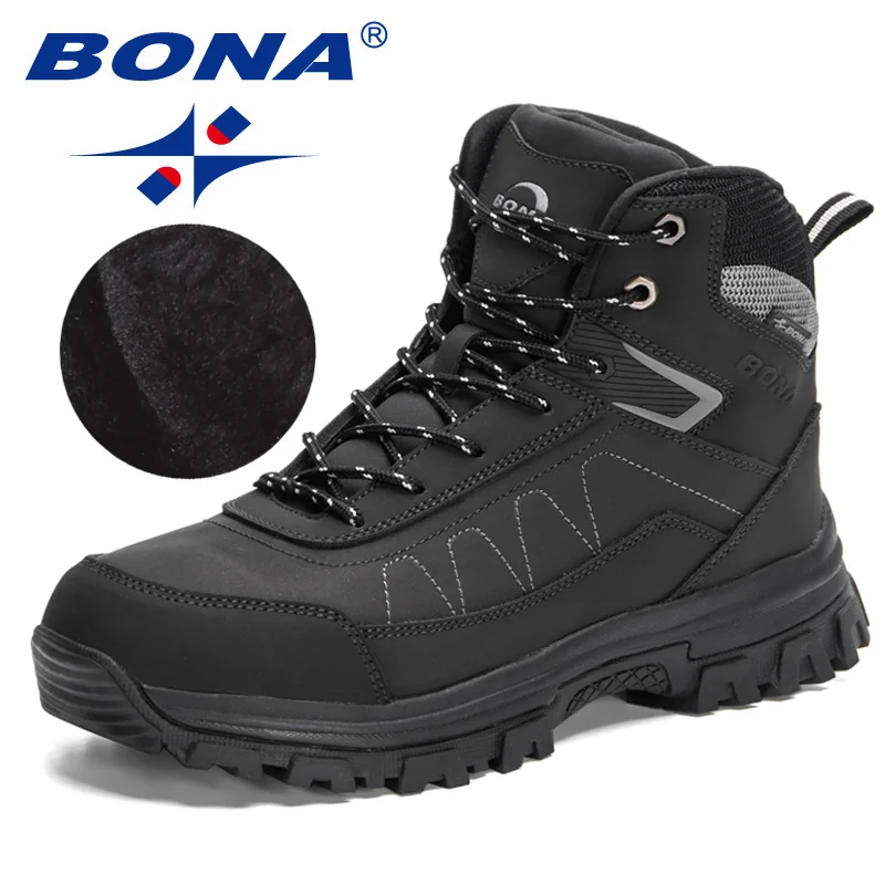 BONA 2023 New Arrival Outdoor Hiking Boots Men Winter Shoes Walking Climbing Shoes Man Mountain Sport Boots Masculino Trendy fre