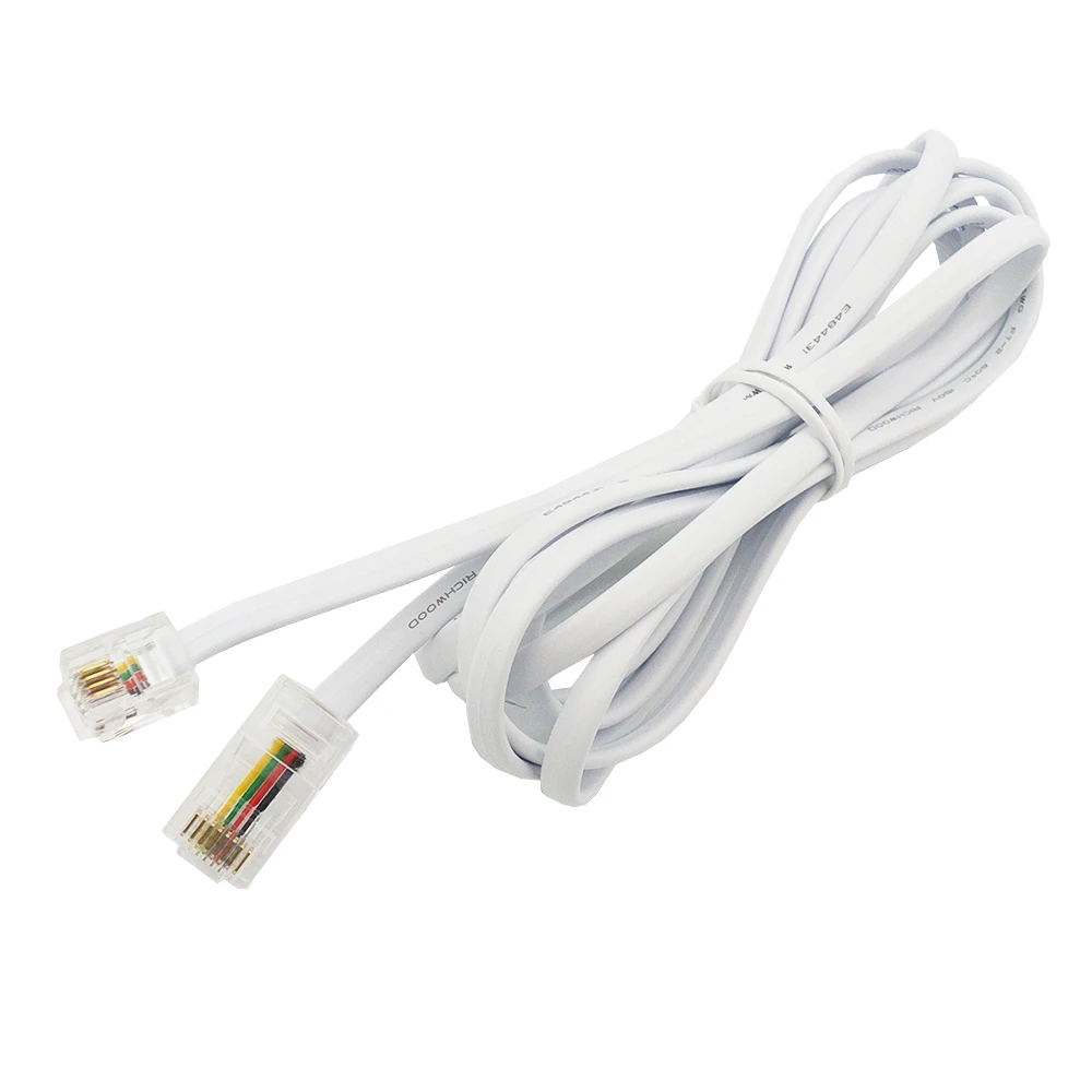 1M/2M/3M RJ11 To RJ45 Adapter Data Cable Telephone Male to Male M-M Modular Data Cord 6P4C 8P4C Extension Telephone Data Cable