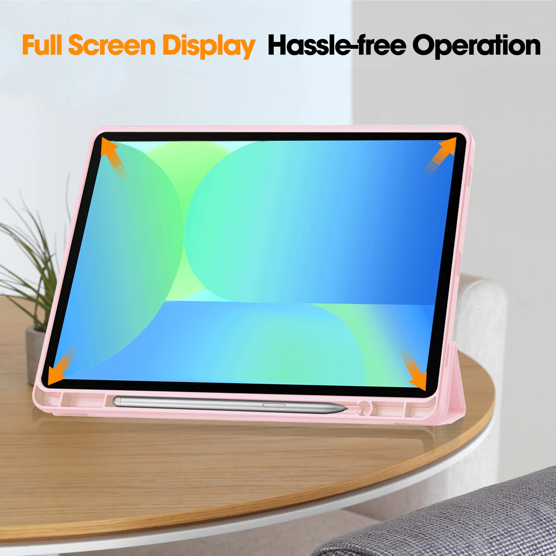 Leather Case For Samsung Galaxy Tab S10 FE/S9FE (Model Sm-x510/x520/x526b/x516) Tablets  Flip Three Fold TPU Pen Slot Cover