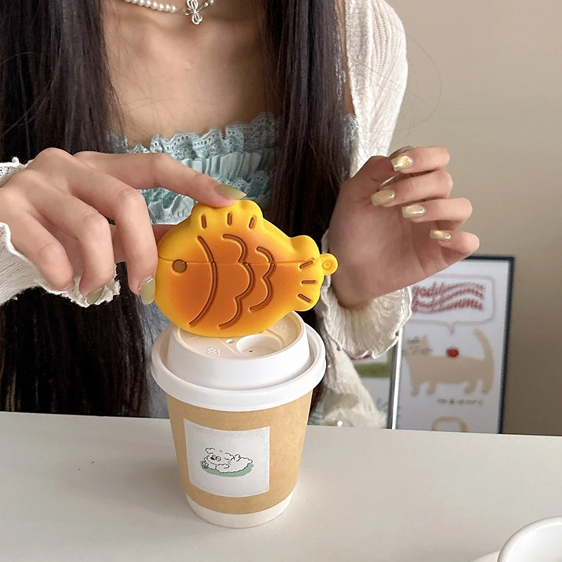 حافظة بسكويت الشوكولاتة Taiyaki لهاتف هواوي FreeBuds 5i 6i 6 4 غطاء حماية لـ FreeClip Free Clip Buds Pro3 Pro4 SE3 SE2 #3