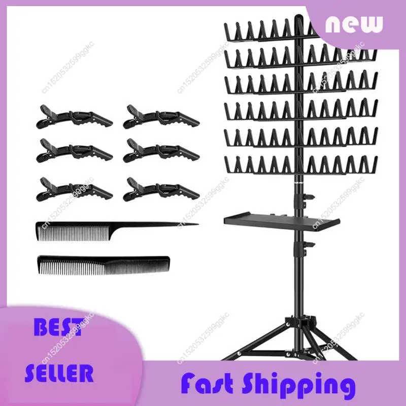 Best Selling-Stylist Tools Included, Braiding Rack With Tray, 144 Pegs Height Adjustable, 2-Side Hair Extension Holder, Hair