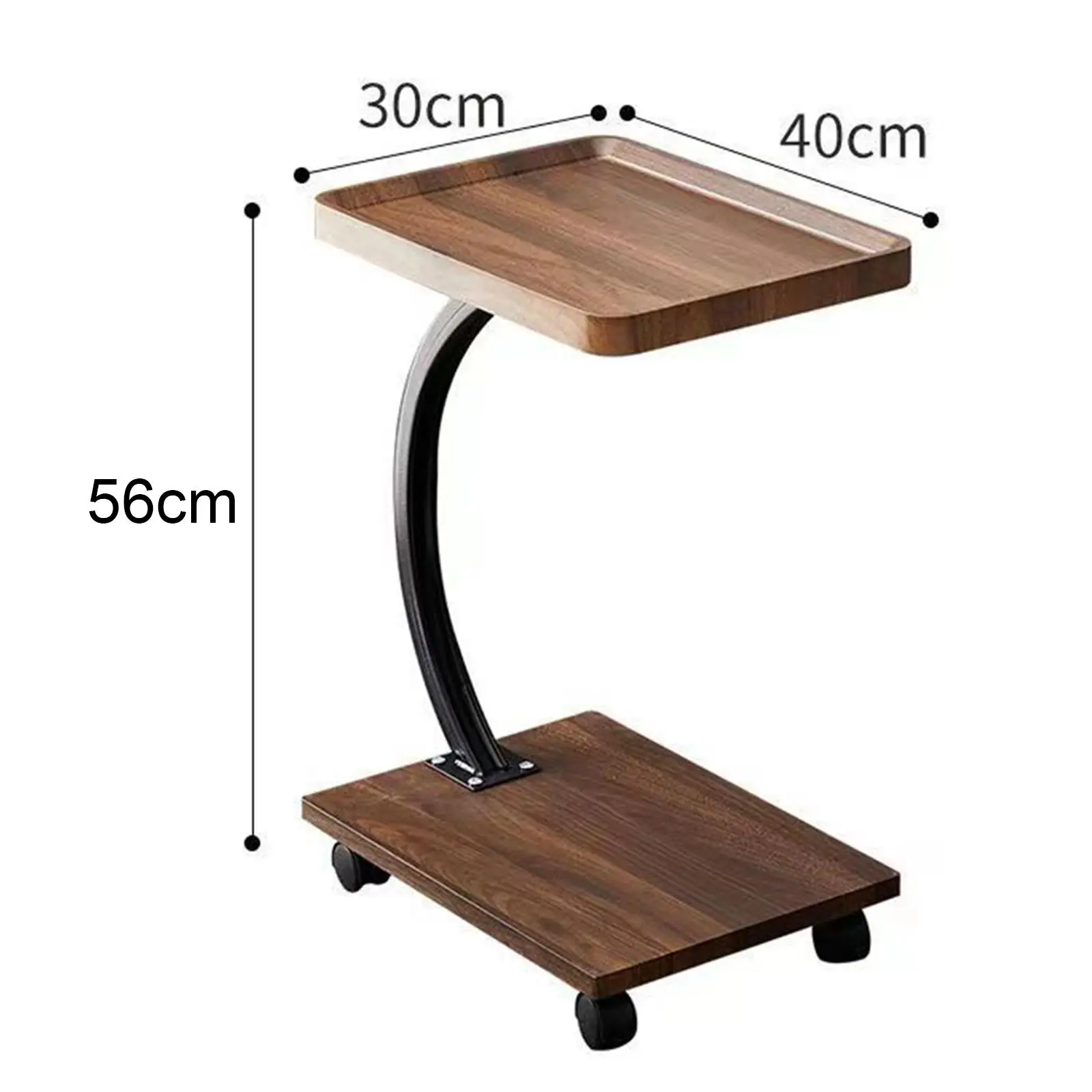 Side Table with Wheels End Table Couch Side Table Furniture Mobile Night Stand Sofa Table for Living Room Apartment Bedroom Home
