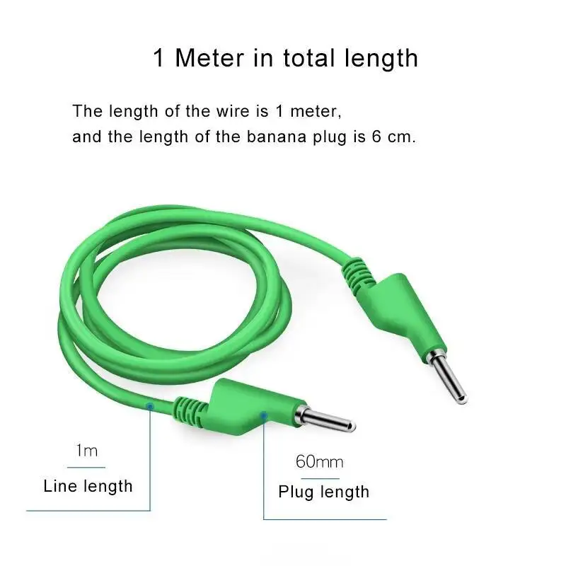 قابس موز برأسين 4 مللي متر ، 1 متر ، 2.5 مم ، 20 أمبير ، سلك اختبار الطاقة ، هلام السيليكا #3