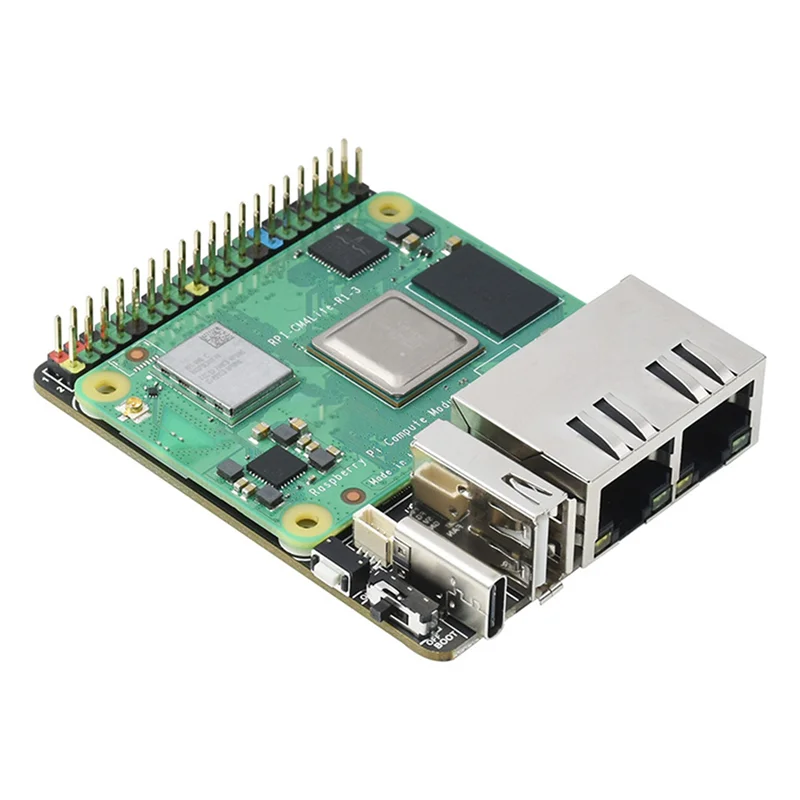 Carte d'extension Smart-Waveshare CM4-DUAL-ETH-MINI pour Module de calcul Raspberry Pi 4 RJ45 double Port Ethernet Gigabit Bo d'extension