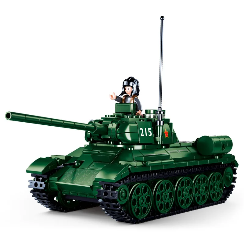 

Military STRV103 Main Battle Tank MBT Plastic Model Bricks Army Land Force Creative Building Blocks Figures With Stickers