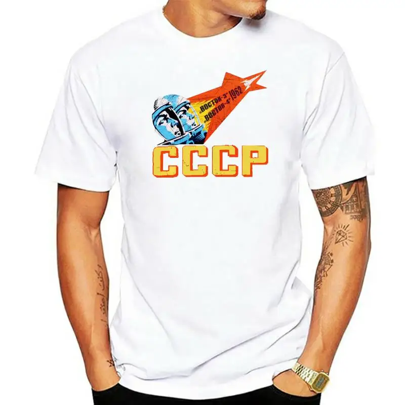 Mens T-Shirt CCCP BOCTOK 3 4 1962 Vostok Space Soviet Union USSR Russia Retro Casual T-Shirt Male Short Sleeve Pattern