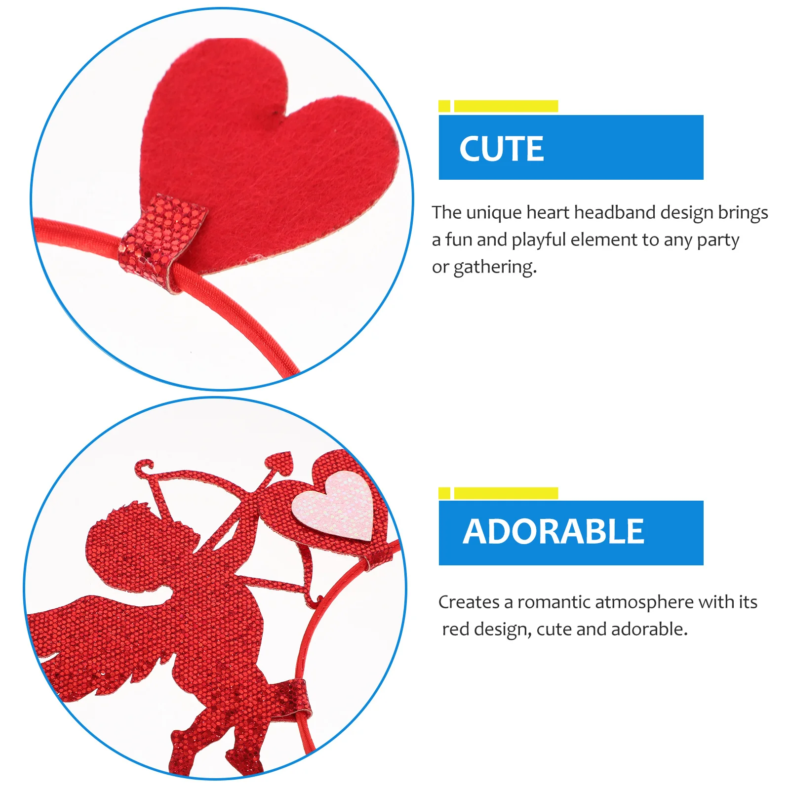 

2pcs Heart Shaped Headband Valentine'S Day Party Wedding Birthday Love Headwear Decor Valentines Heart Headband Party