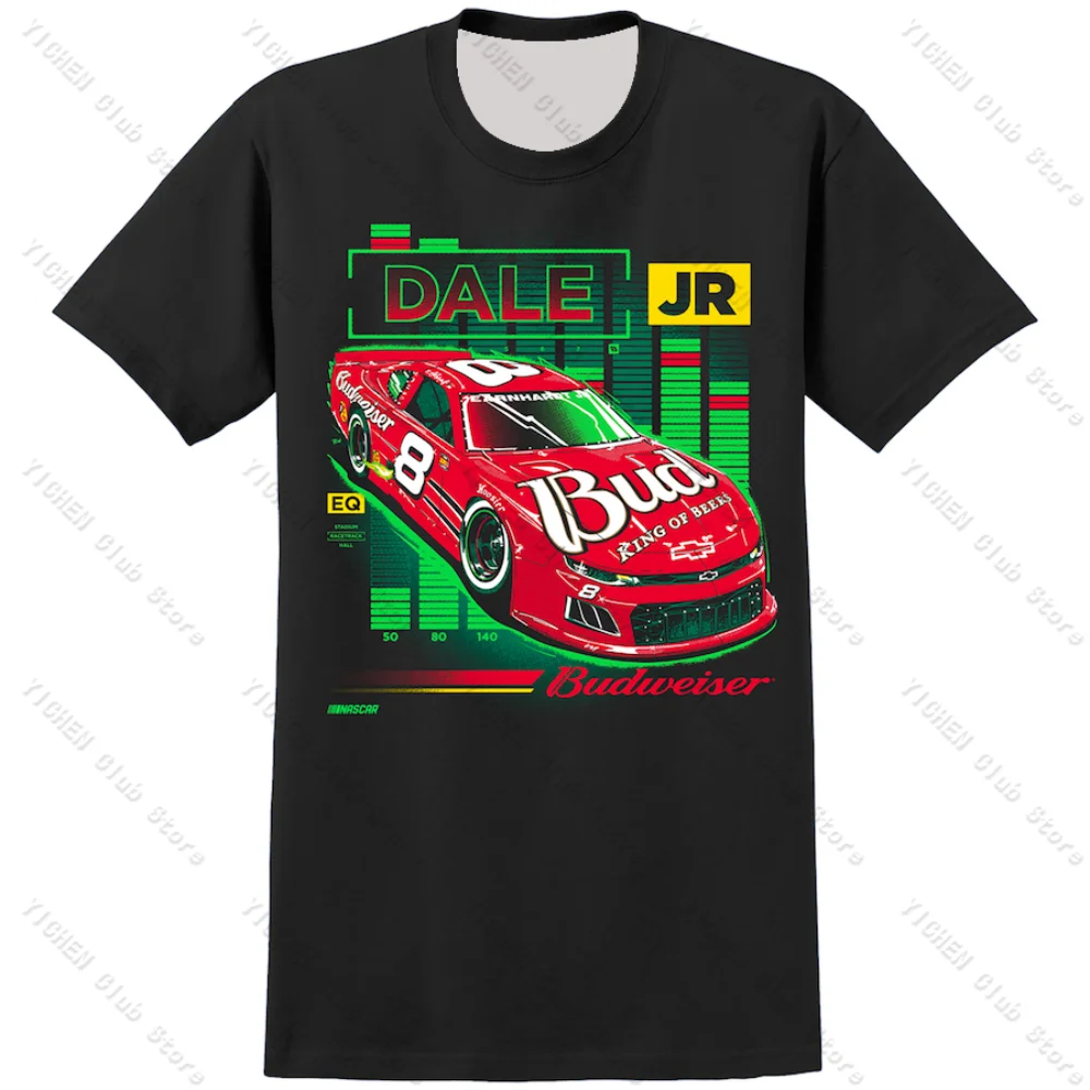 Motorcycle Racing Dale Earnhardt Jr. Jr Motorsports Official Team Apparel Budweiser Street Quick-Drying Breathable Men's T-Shirt