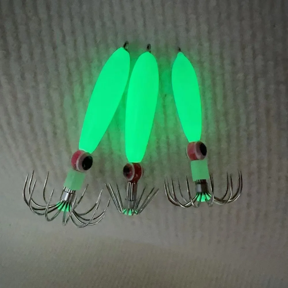 10 قطعة 13 جرام-89 جرام خطاف الحبار مع عيون السمكة كم الأسماك مضيئة الأخطبوط الطعم noctilucent محاكاة الخشب الروبيان السحر