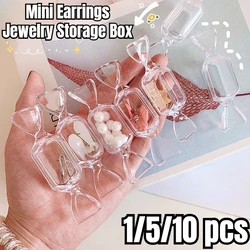 Teen Cute Girls Candy Shape PortableTransparent MakeUp Storage Box Mini Earrings Jewelry Bag Travel Storage Container Organizer