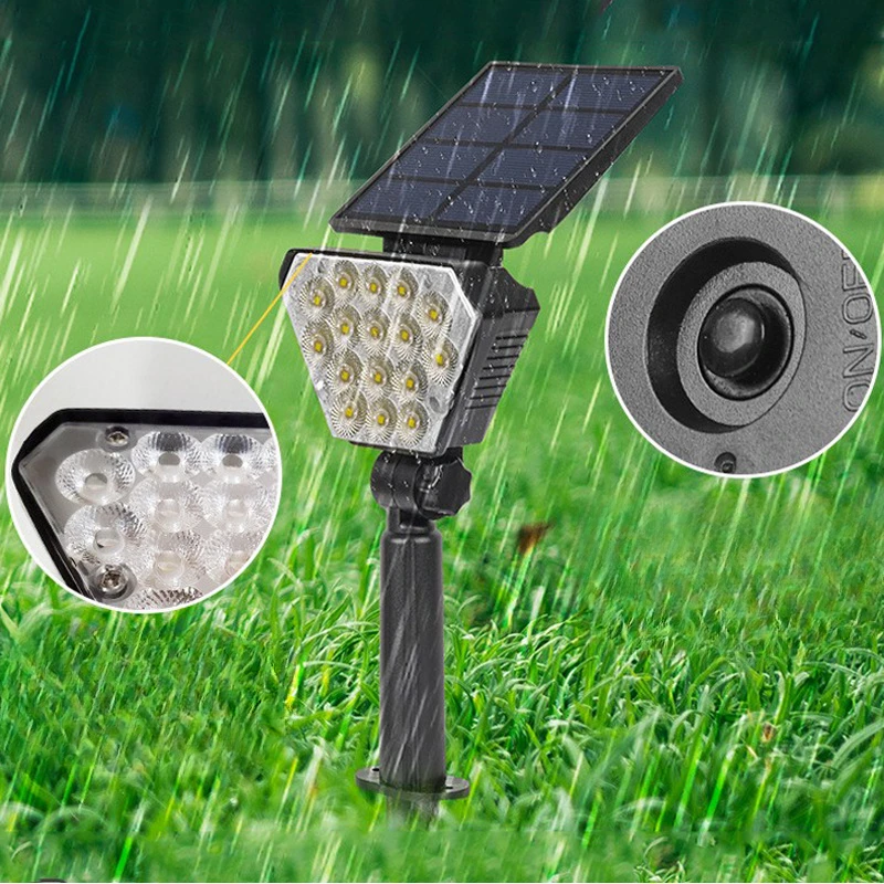 

2Pcs Outdoor Solar Spotlight Lights Waterproof Courtyard Landscape Garden Lawn Integrated Folding Lighting Floor Insertion Lamps