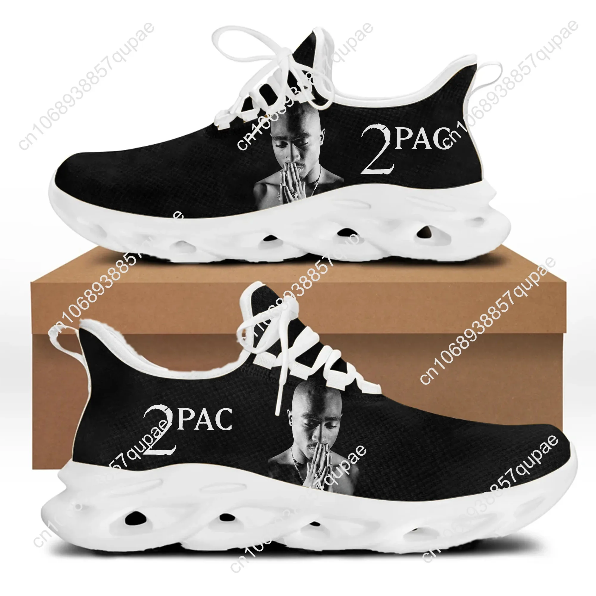 Rap 2Pac Tupac Flats Sneakers Mens Womens Sports Running Shoes All Eyez on Me High Quality DIY Sneaker Custom Made Shoe