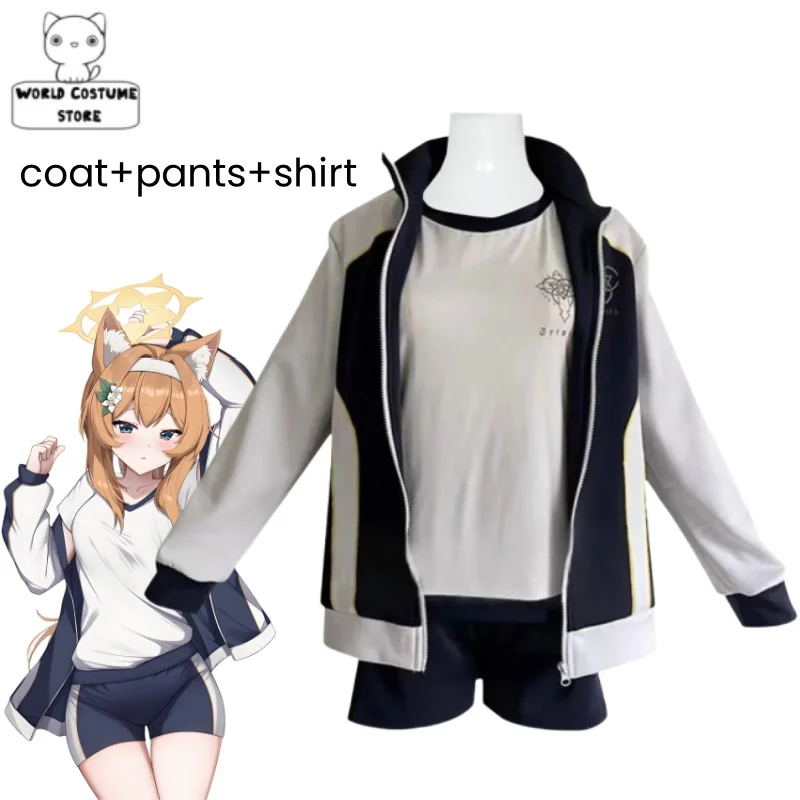 

Iochi Mari Cosplay Costume Game Blue Archive Halloween Role Play Women Girls School Gym Uniform Full Suit Blue Coat Shirt Shorts
