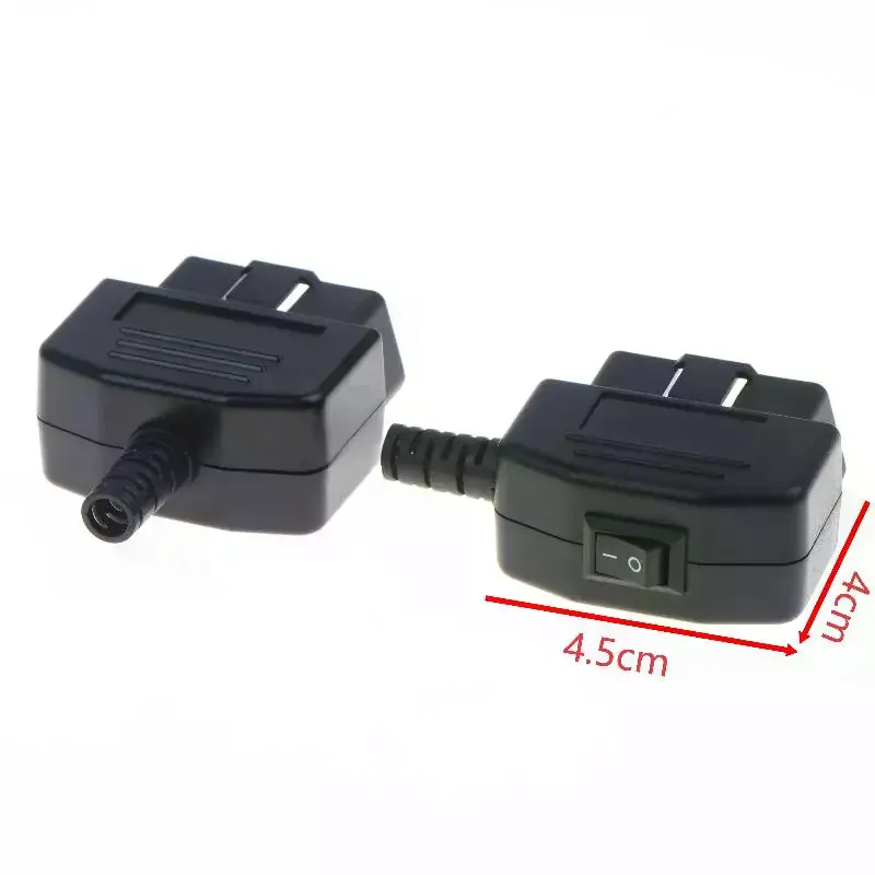OBD2 16 Pin Male Connector Cable Plug with ON OFF Switch Impact-resistant Durable Shell Adapter for Vehicle Code Scanning