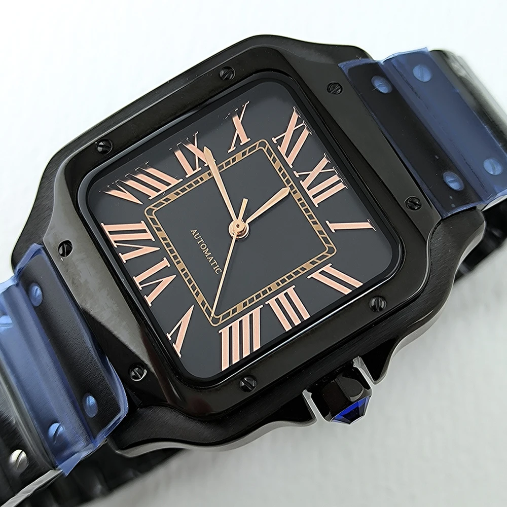 NH35 Black Watch 38mm High Quality Watch Men's Stainless Steel Automatic Watch Customized Logo Suitable for NH35 Movement Watch view 5