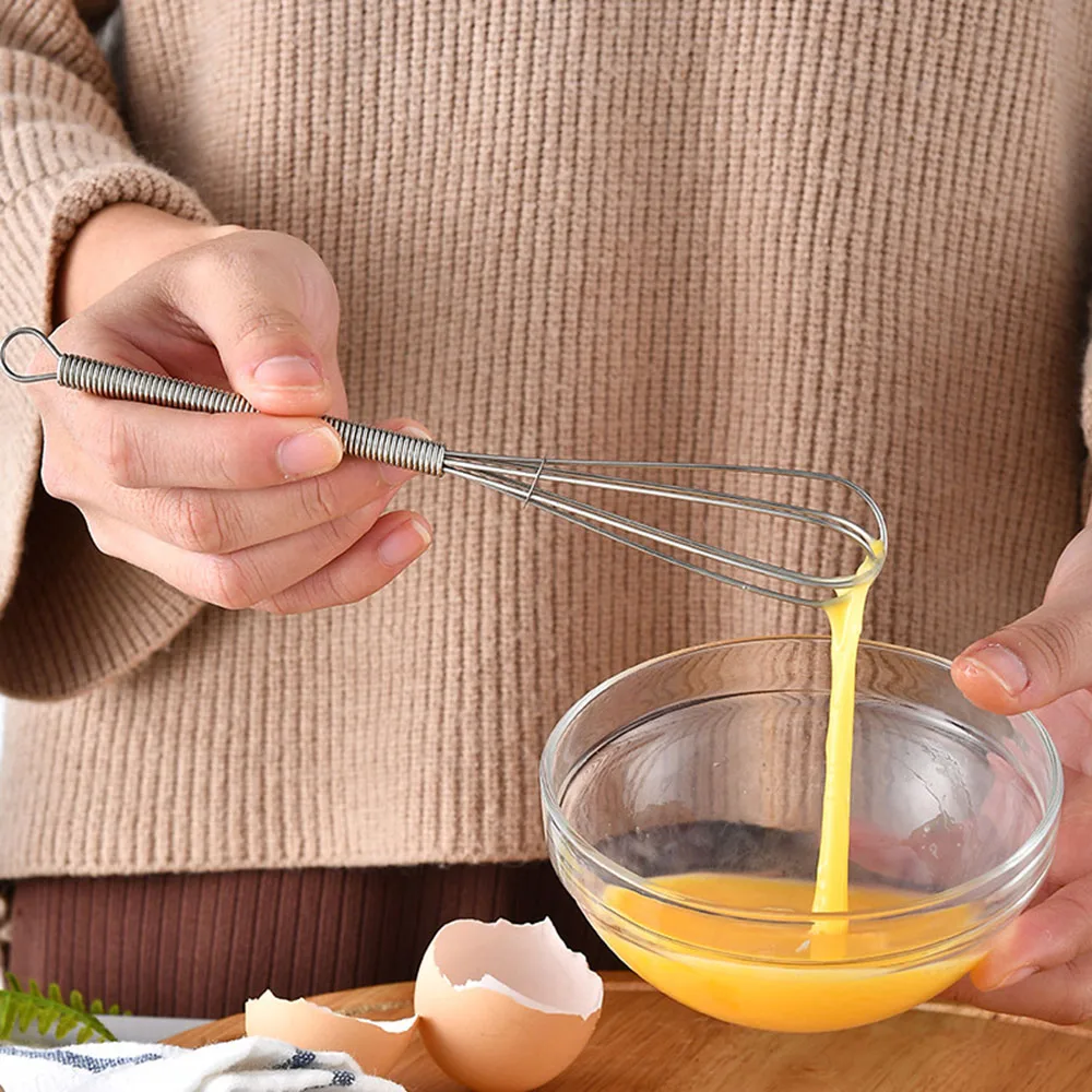 2PCS Egg Whisk Stainless Steel Egg Whisk Kitchen Wire Balloon Whisk Milk Egg Beater Egg Mixing Mixer Tools 180*25mm