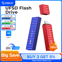 ORICO UFSD All Metal 256GB USB Flash Drive 411MB/S Pen Drives 512GB 128GB 64GB USB Stick Type C Pendrives Container Shape Design
