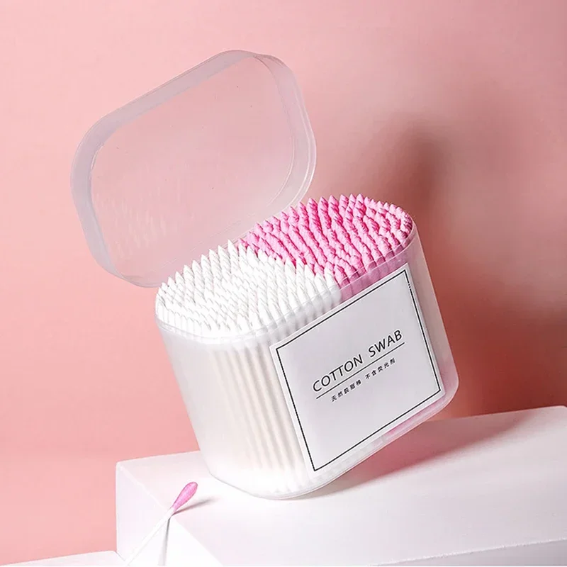 100/200/300Pcs Disposable Double Head Cotton Swab Sticks Ear Cleaning Makeup Cotton Swabs Buds Tip Home Cleaning Care Tools