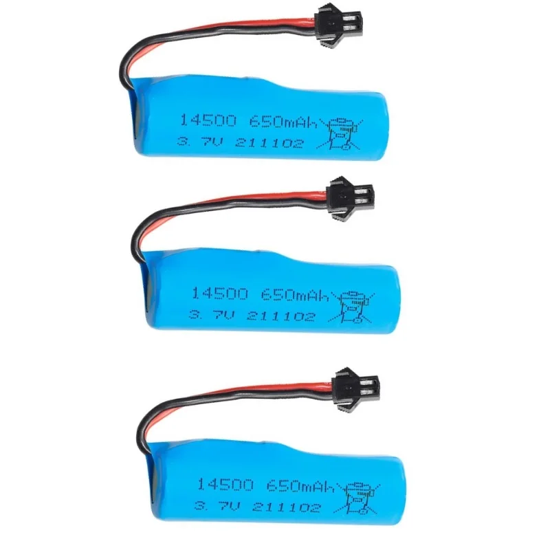 1S 3.7V 650mAh Li-ion Battery 14500  SM plug /3.7V charger For R/C Stunt Dump Car/4WD Twist- Desert Cars  R/C Climbing cars