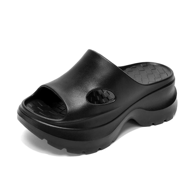 Ladies thick-soled non-slip sandals EVA hollow open-toed slippers increased by 7 cm soft-soled outdoor beach leisure shoes women