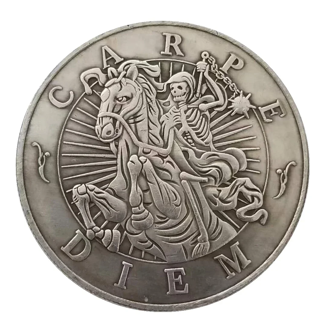 CARPE DIEM Death Knight Coin Challenge Coin MEMENTO MORI Warning Decoration Commemorative Coin