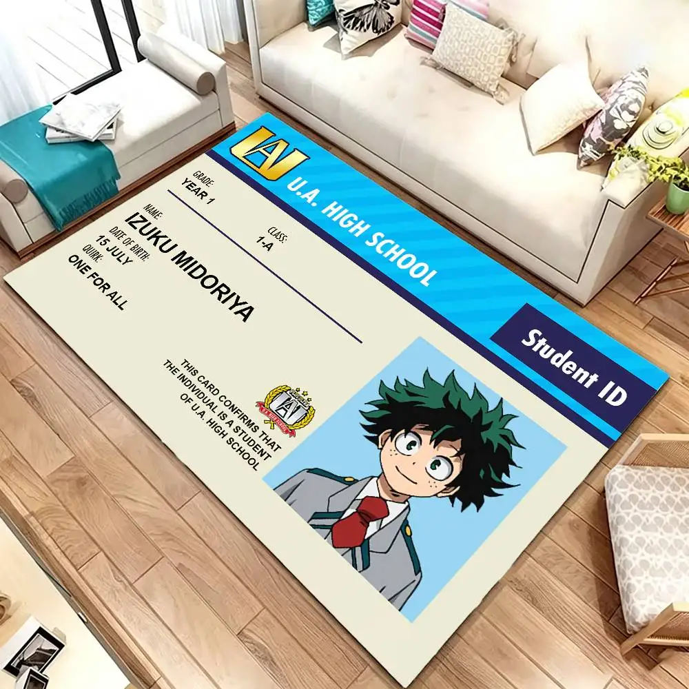 My H-Hero A-Academia Student ID Floor Mat Rugs Soft Bedroom Floor Anti-skid Household Carpets