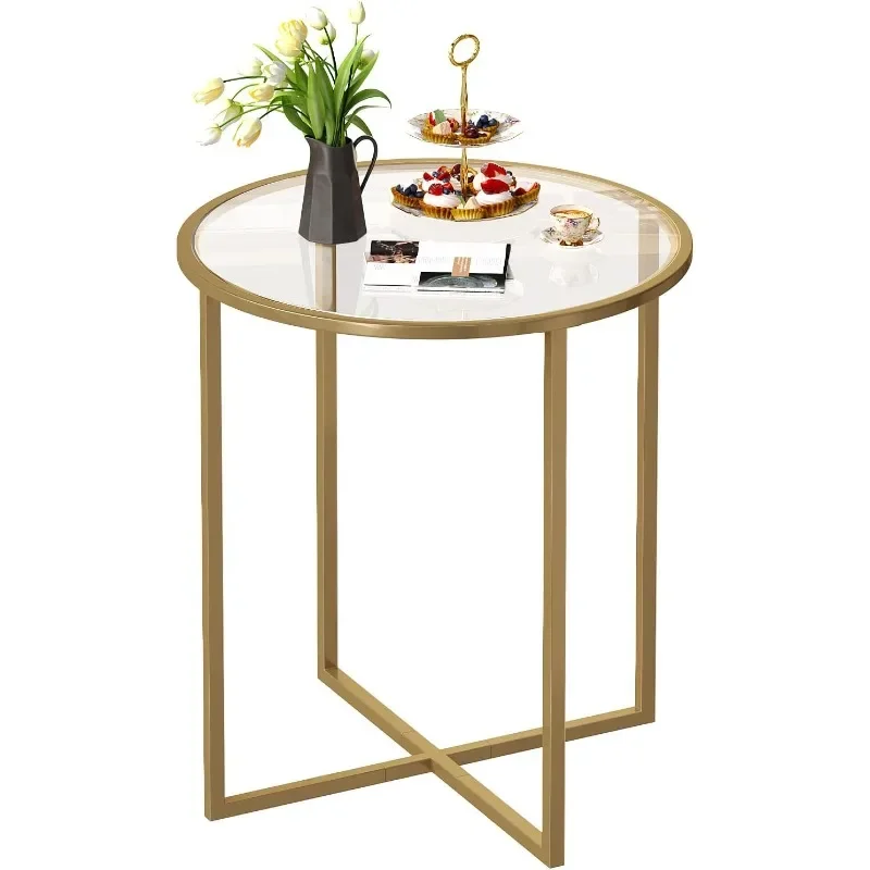 

Round Dining Table Small Glass Kitchen Table 26.7'' Multifuntional Modern Dining Room Table for 2 Space Saving Kitchen Table,