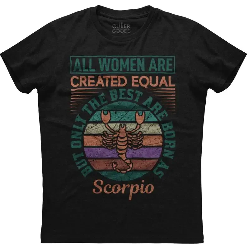 

Футболка женская хлопковая черная «Только лучшие рождаются под знаком Скорпиона»