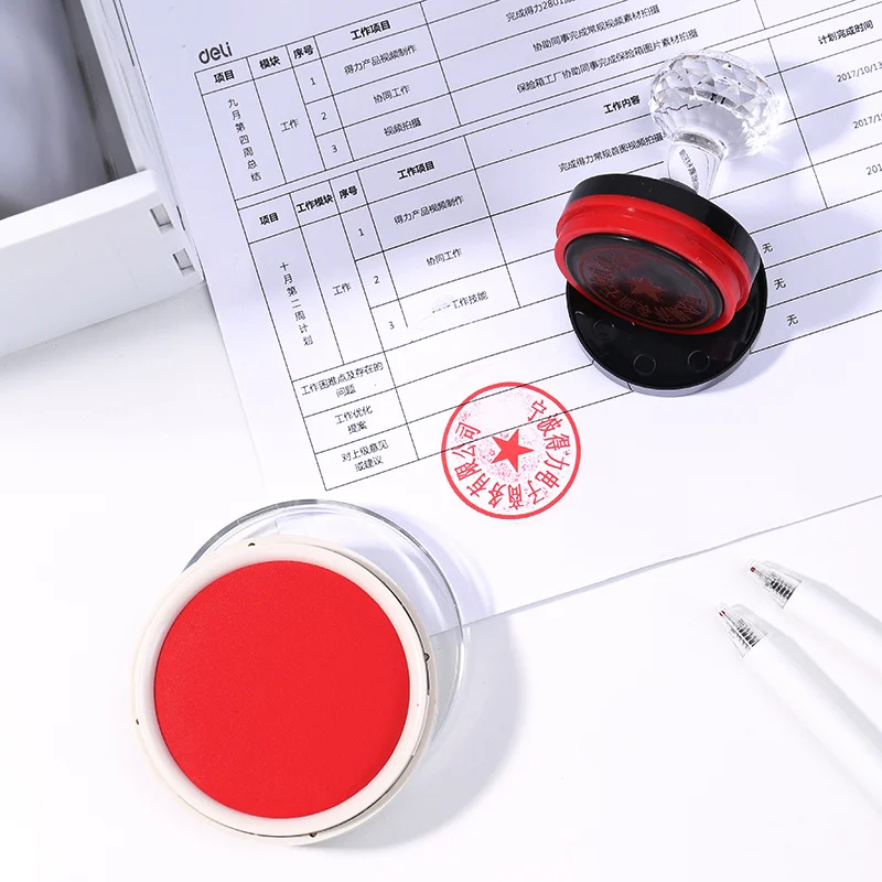 لوحة طباعة دائرية متعددة الأغراض من Deli9863، حبر سريع الجفاف، أدوات مكتبية عالية الجودة #4