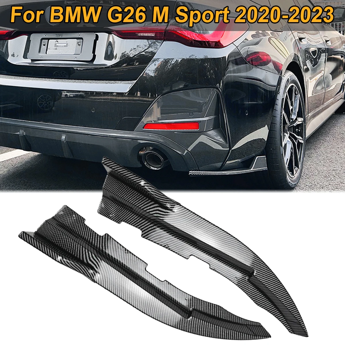 Rear Bumper Diffuser Splitter Spoiler Canards Protector Cover Trim For BMW 4 Series G26 M Sport 2020-2023 Car Accessories