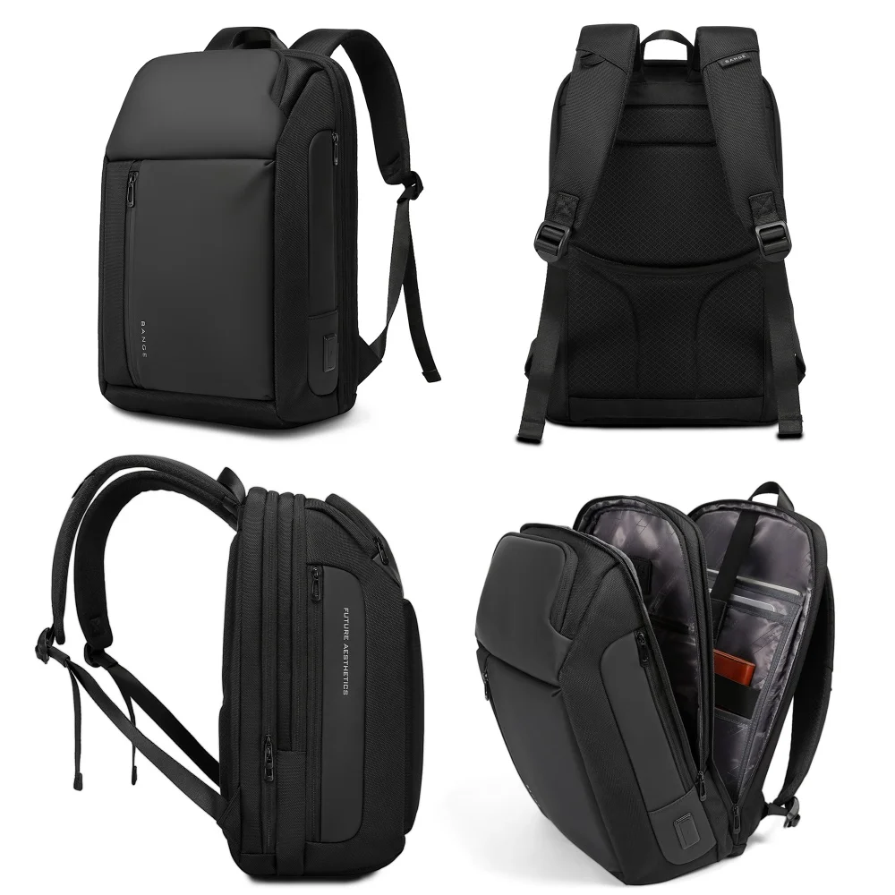 BANGE New Fashion Men Business Backpack 15.6in Laptop Backpack Work Man Bag Unisex Black Travel Male Backpack Mochila Waterproof