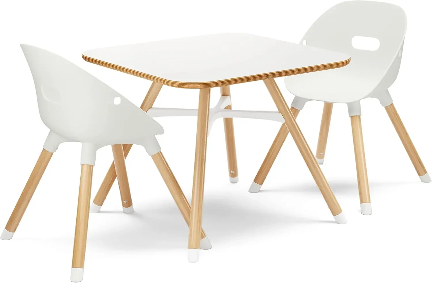 The Play Kit, Kids Table and Chairs Set with Sustainably Sourced Wood Kids Table & Set of 2 Non-Toxic Bucket Seat Kids