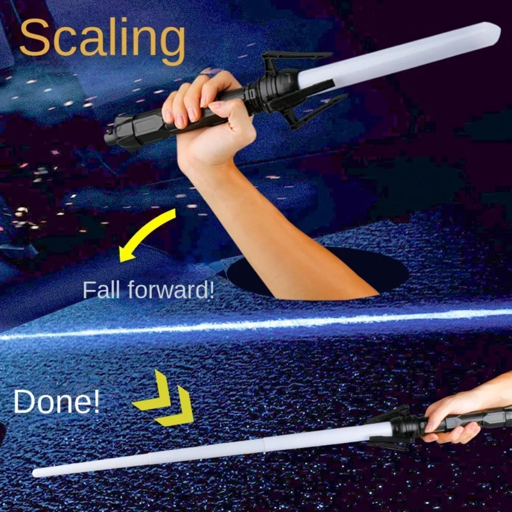 Nuovo giocattolo spada laser in plastica 2 colori asta laser simulato illuminare spada laser scalabile stella luce spada bambini