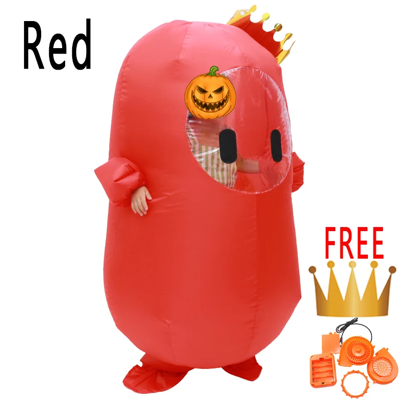 Fall Jongens Opblaasbare Kostuum Meisje Vrouwen Mannen Kid Adult Jellybean Game Struikelen Anime Cosplay Halloween Verjaardagsfeestje Blow Up Pak