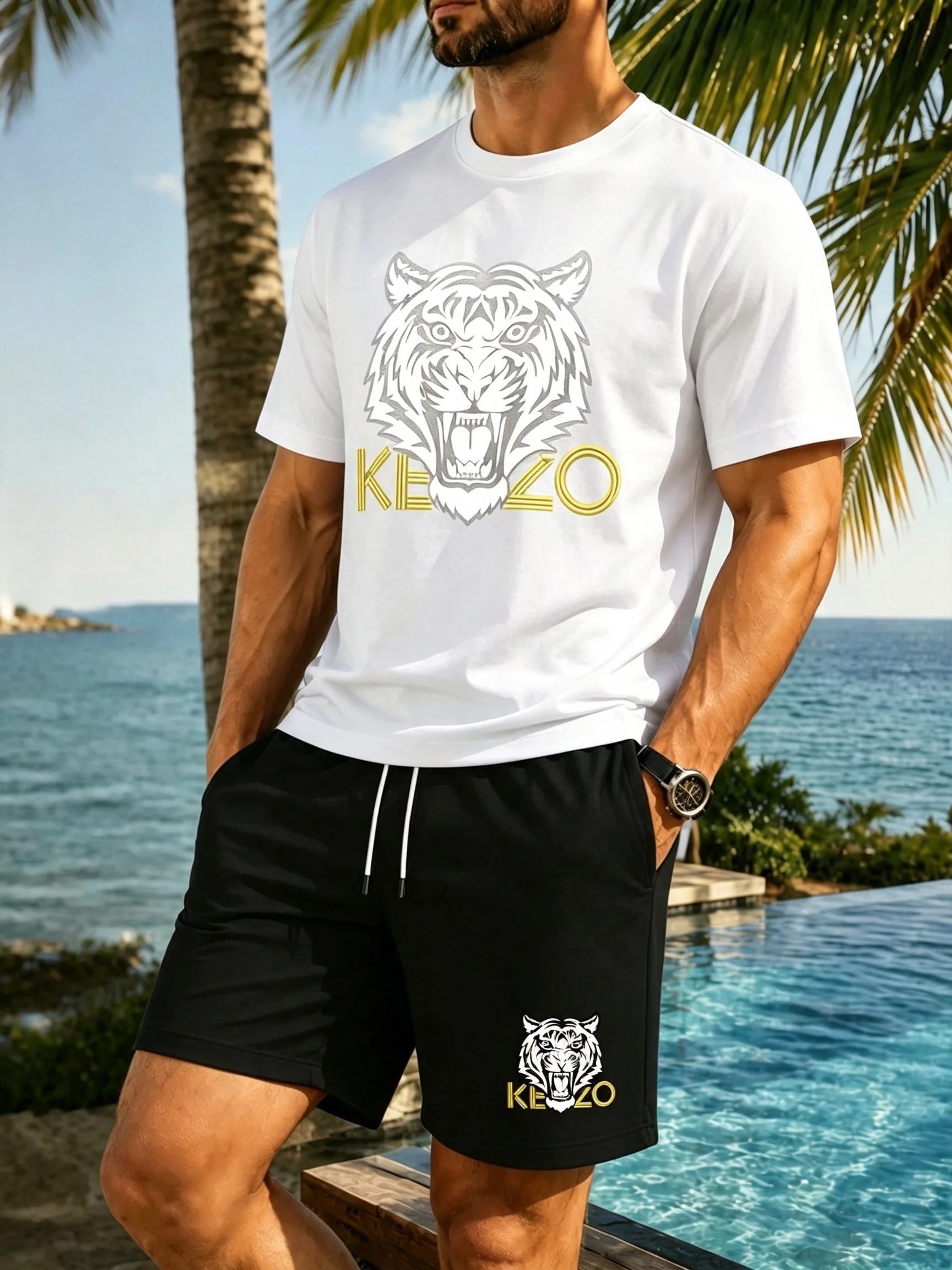 Męski oddychający zestaw koszu – Summer Clothes Fashion recenzja i cena