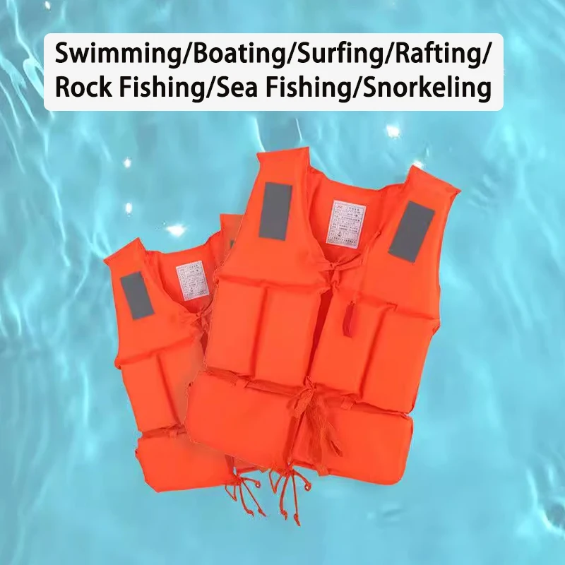 Giubbotto di salvataggio in stile gilet ispessito alla deriva per salvataggio di emergenza per adulti e bambini ad alta galleggiabilità