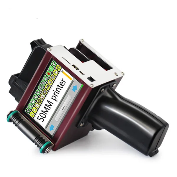 50MM 2 Color LOGO Printer Machine Hand Jet Printer Portable Code Handheld Inkjet Printer for Plastic Bag Bottle Box Wood
