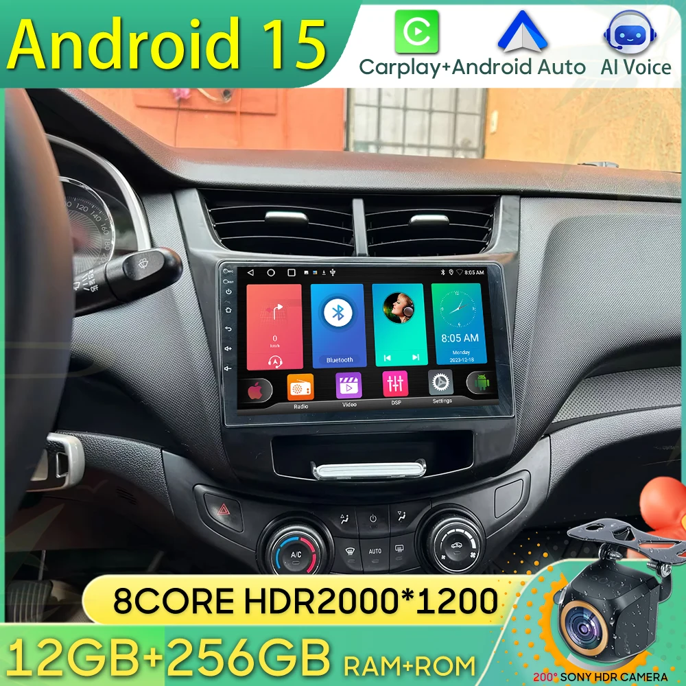 Android 15 Radio del coche para Chevrolet Sail aveo 2015 2016 2017 2018 2019 2020 2022 navegación GPS Android Auto Carplay Wifi No 2din