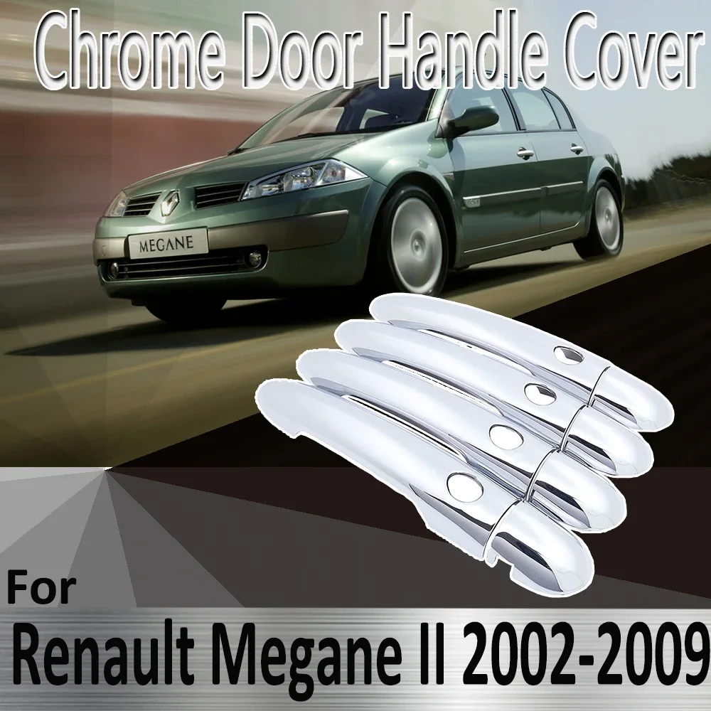

Наклейки для Renault Megane II MK2 2 2002 ~ 2009, Декоративные Хромированные наклейки из АБС-пластика на дверную ручку, ремонт краски, автомобильные аксессуары